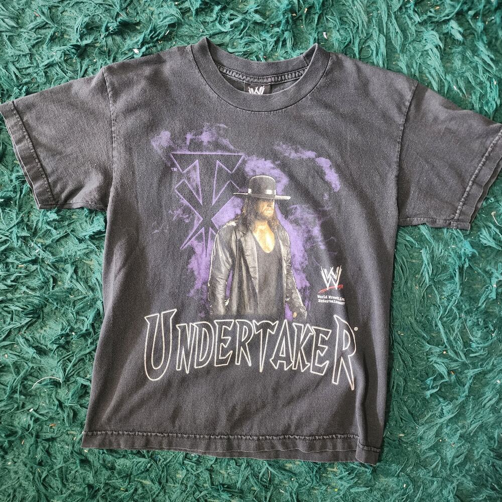 Vintage WWE Undertaker Graphic T Shirt Black Purple Youth Hybrid 17x23